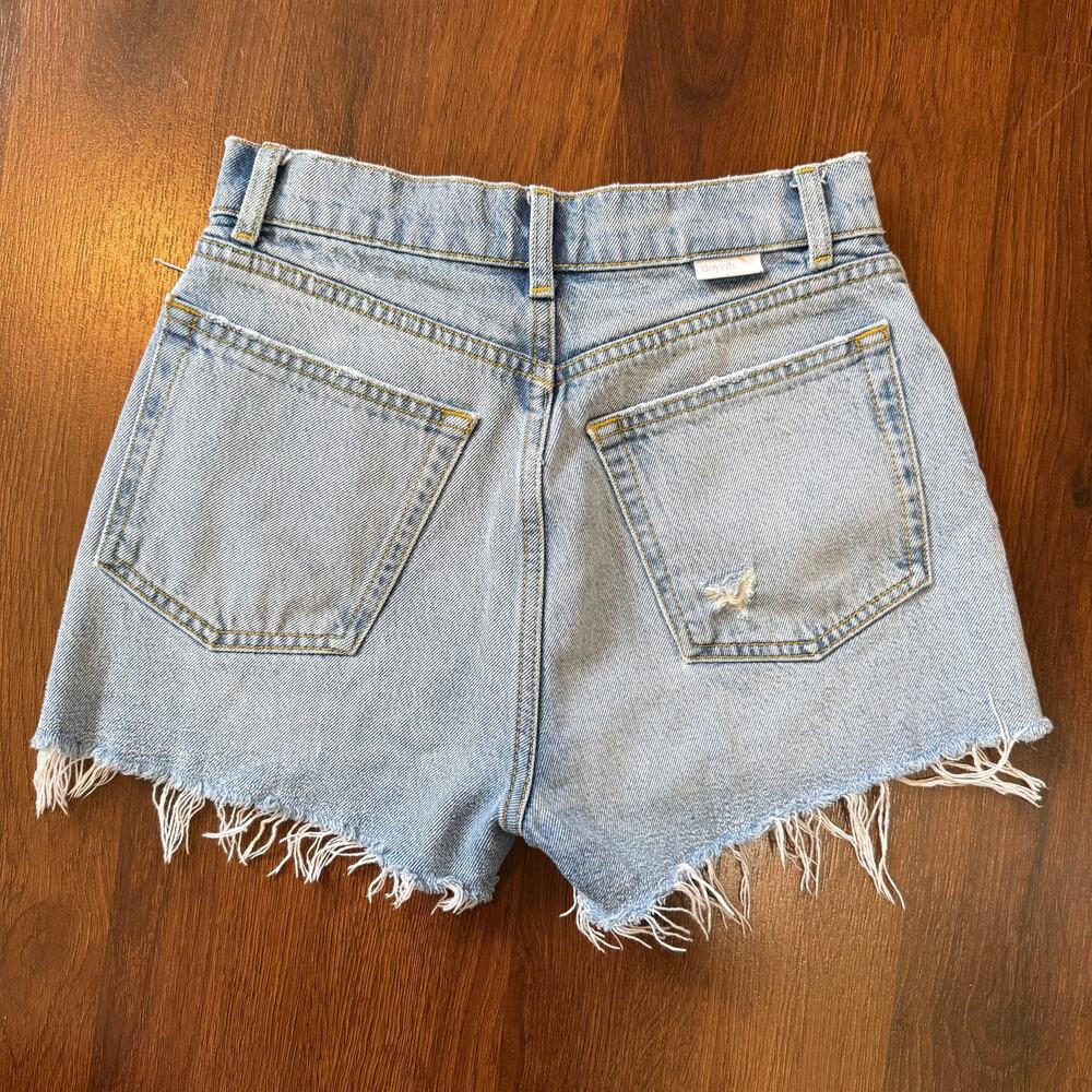 Boyish The Cody High Rise Cut Off Denim Shorts Sz 23 Button Fly Casual Festival - Picture 2 of 7